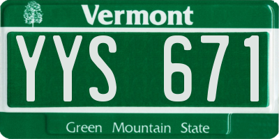 VT license plate YYS671