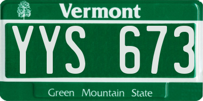 VT license plate YYS673