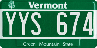 VT license plate YYS674