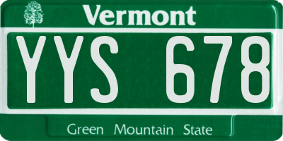 VT license plate YYS678