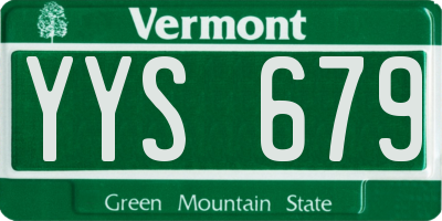 VT license plate YYS679