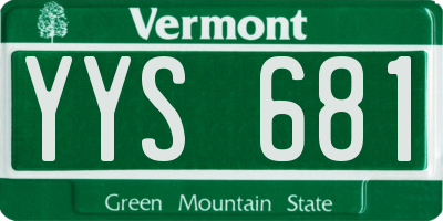 VT license plate YYS681