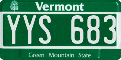 VT license plate YYS683