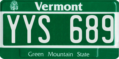VT license plate YYS689