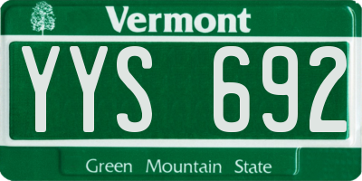 VT license plate YYS692