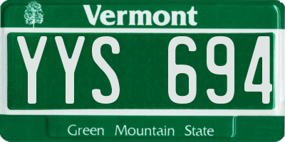 VT license plate YYS694