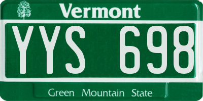VT license plate YYS698