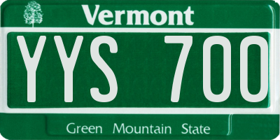 VT license plate YYS700