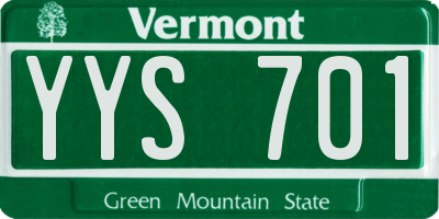 VT license plate YYS701