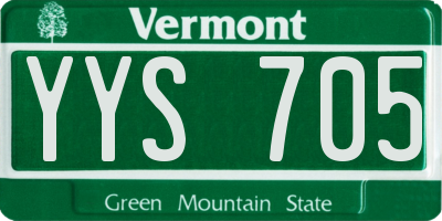 VT license plate YYS705