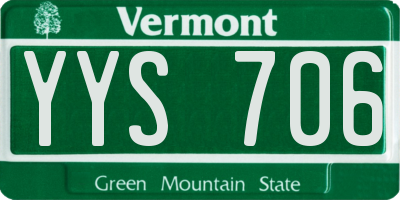 VT license plate YYS706