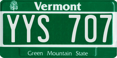 VT license plate YYS707