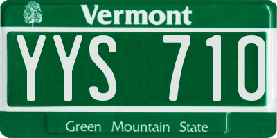 VT license plate YYS710