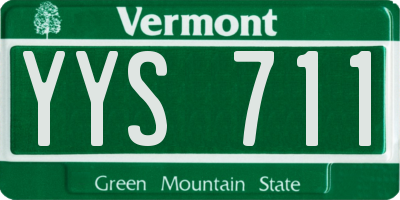 VT license plate YYS711