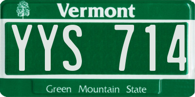 VT license plate YYS714