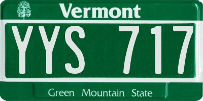VT license plate YYS717