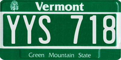 VT license plate YYS718