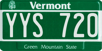 VT license plate YYS720
