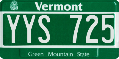 VT license plate YYS725