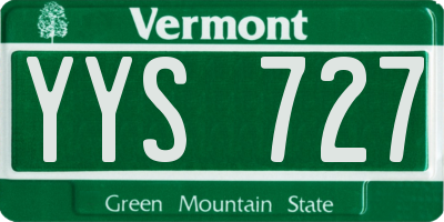 VT license plate YYS727