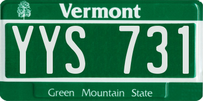 VT license plate YYS731