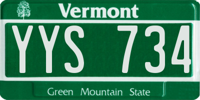 VT license plate YYS734