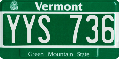 VT license plate YYS736