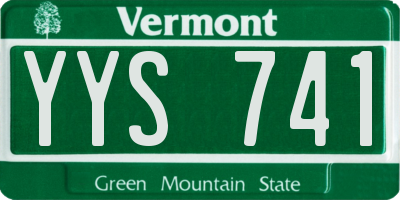 VT license plate YYS741