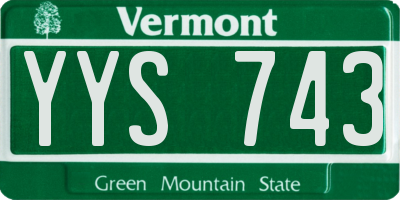 VT license plate YYS743
