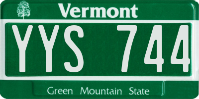 VT license plate YYS744