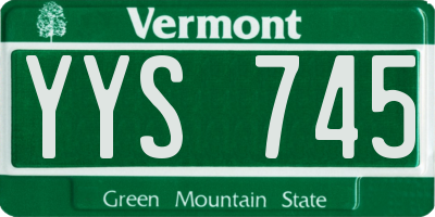 VT license plate YYS745