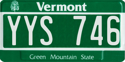 VT license plate YYS746