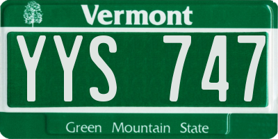 VT license plate YYS747