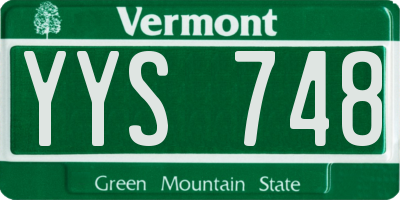 VT license plate YYS748