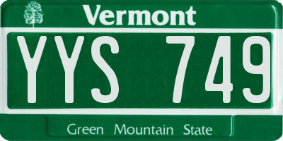 VT license plate YYS749