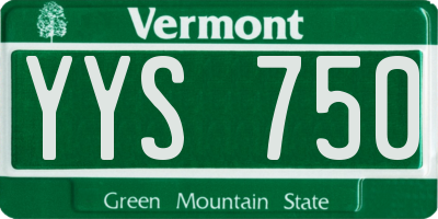 VT license plate YYS750