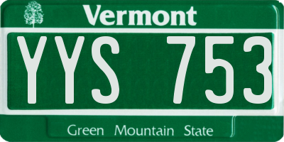 VT license plate YYS753