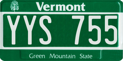 VT license plate YYS755