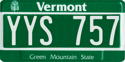 VT license plate YYS757