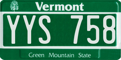 VT license plate YYS758