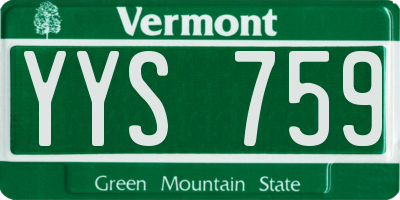 VT license plate YYS759