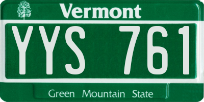 VT license plate YYS761