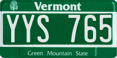 VT license plate YYS765