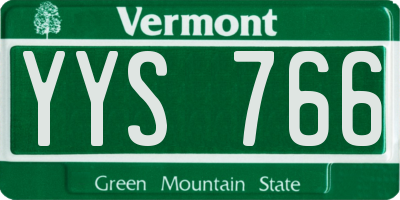 VT license plate YYS766