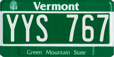 VT license plate YYS767