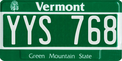 VT license plate YYS768