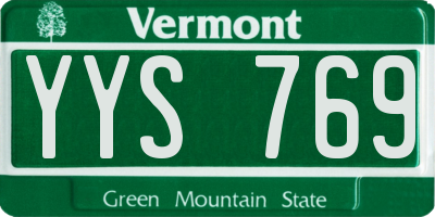 VT license plate YYS769
