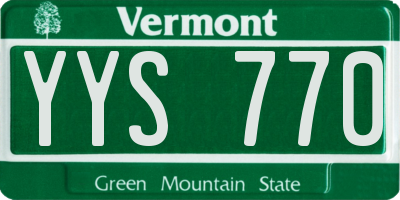 VT license plate YYS770