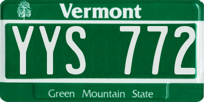 VT license plate YYS772