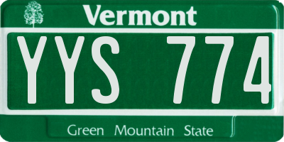 VT license plate YYS774